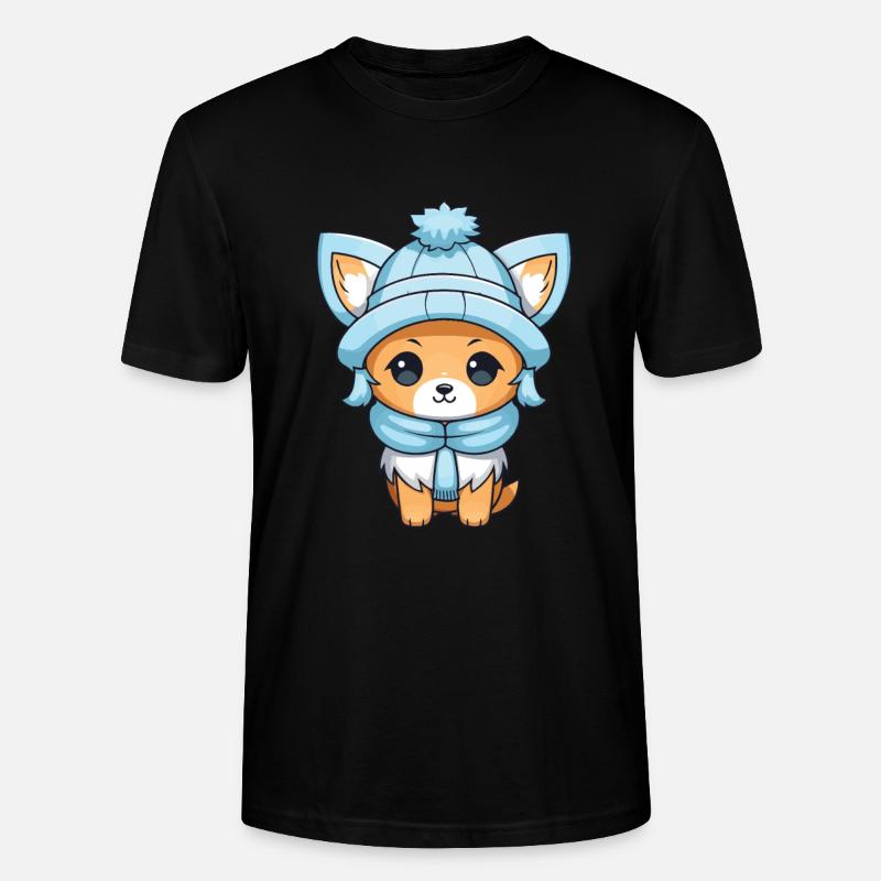 Fox Winter Comic - Stanley/Stella CRAFTER Unisex Organic T-Shirt - black