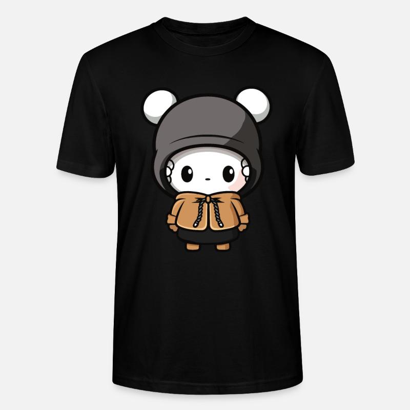 Maus Winter Comic Niedlich - Stanley/Stella Unisex Bio-T-Shirt CRAFTER - Schwarz