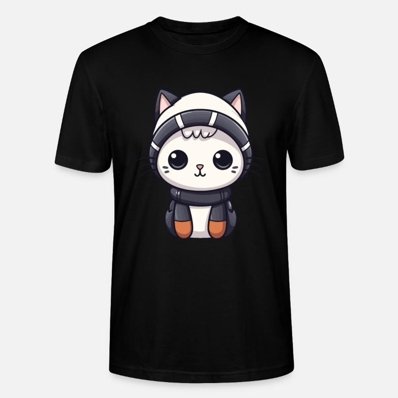Bande dessinée d’hiver de chat - T-shirt bio CRAFTER Stanley Stella Unisexe - noir