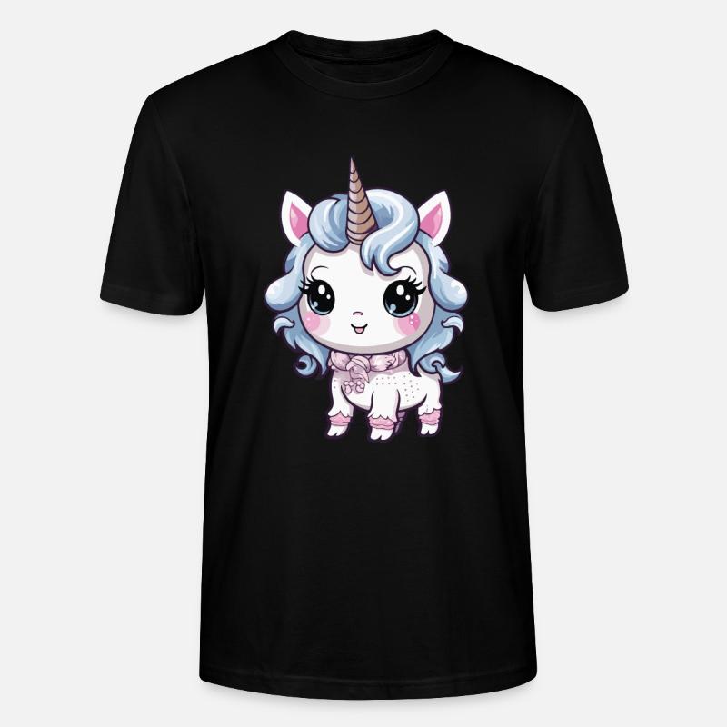 Einhorn Niedlich Baby Comic - Stanley/Stella Unisex Bio-T-Shirt CRAFTER - Schwarz
