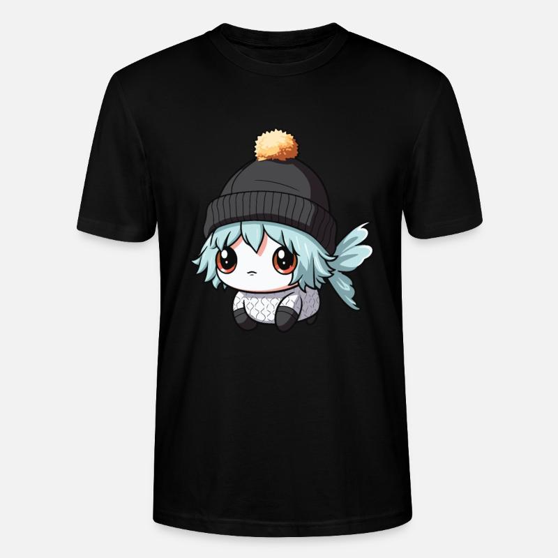 Fisch Winter Comic - Stanley/Stella Unisex Bio-T-Shirt CRAFTER - Schwarz