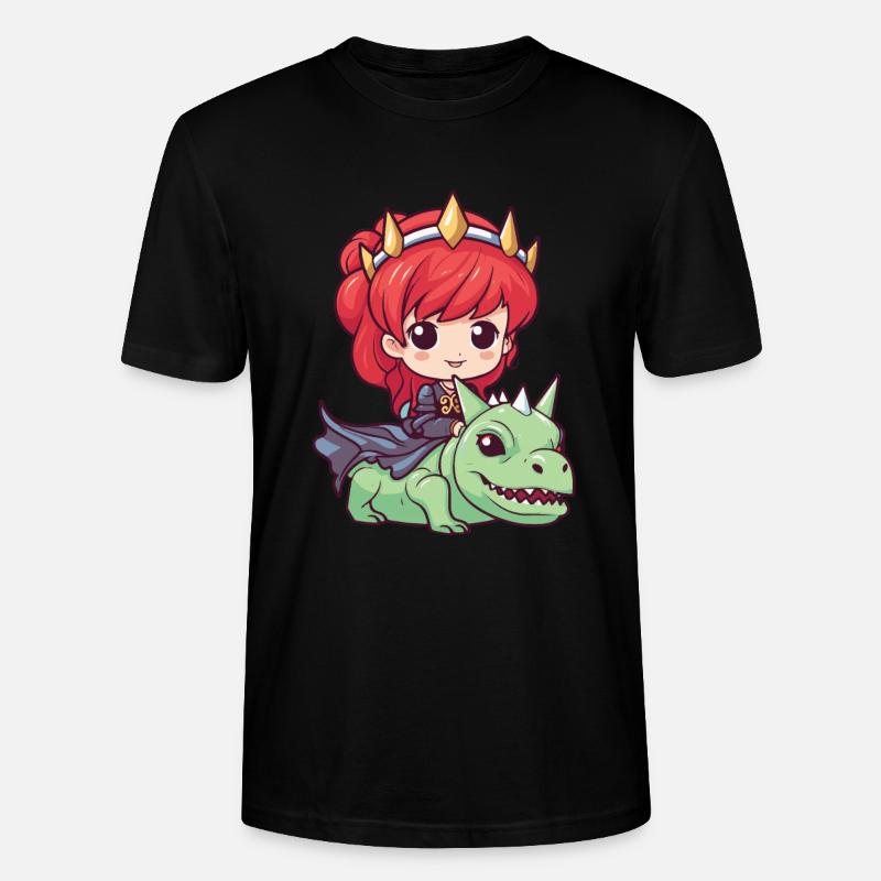 Prinzessin Drache Niedlich - Stanley/Stella Unisex Bio-T-Shirt CRAFTER - Schwarz