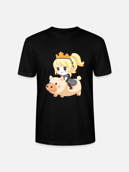 Princess Pig Fairy Tale - Stanley/Stella CRAFTER Unisex Organic T-Shirt - black