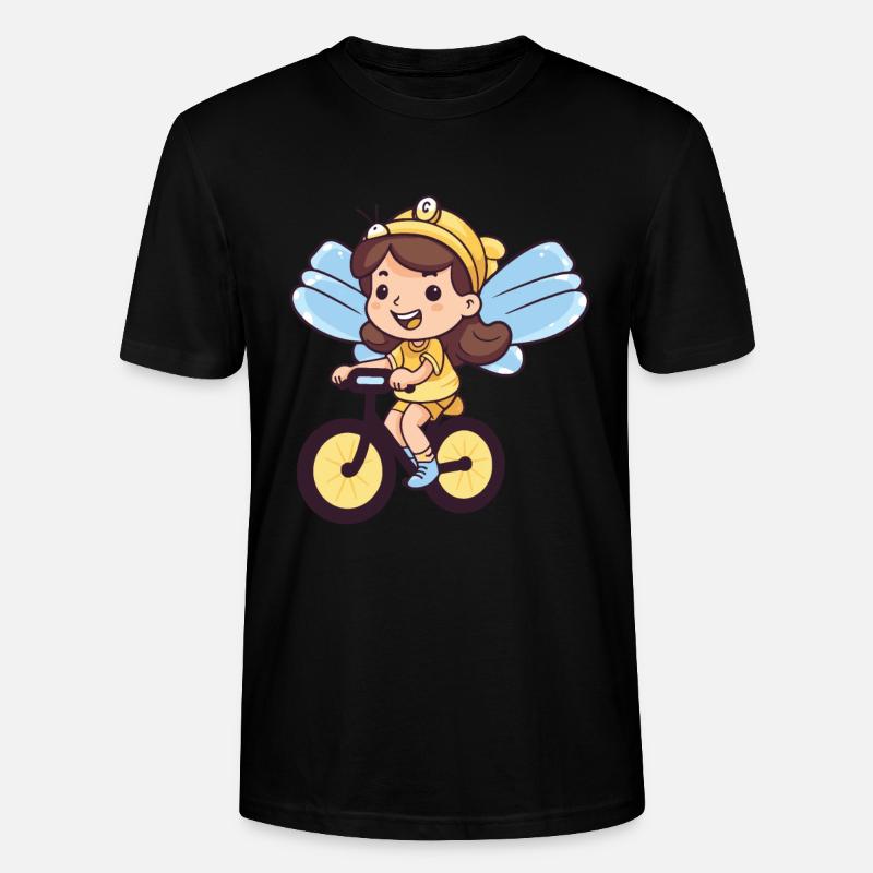 Fée Mignon Vélo Bande Dessinée - T-shirt bio CRAFTER Stanley Stella Unisexe - noir