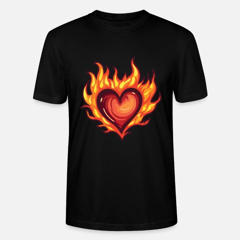 Coeur, Feu, Amour - T-shirt bio CRAFTER Stanley Stella Unisexe - noir