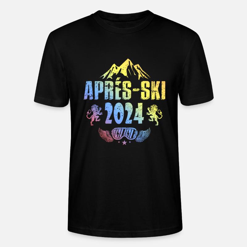 Apres Ski 2024 Spruch Bunt - Stanley/Stella Unisex Bio-T-Shirt CRAFTER - Schwarz