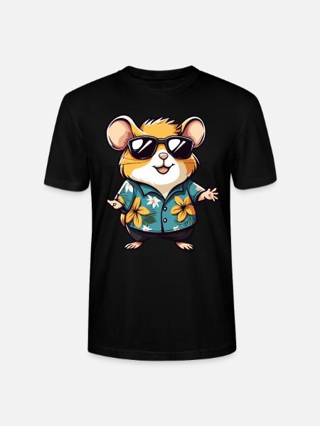 Hamster Funny Summer - Stanley/Stella CRAFTER Unisex Organic T-Shirt - black