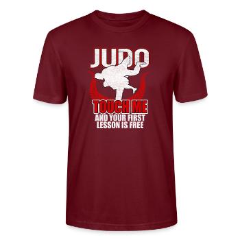 judo - Stanley/Stella CRAFTER Unisex Organic T-Shirt - burgundy - Front - Alina (178cm) & Michal (187cm)
