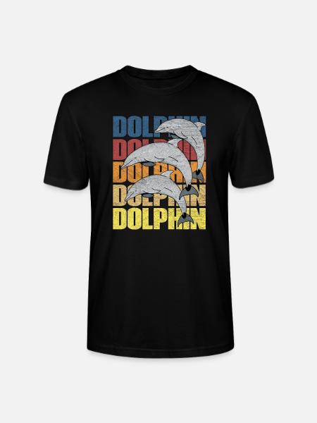 Dolphins dolphin - Stanley/Stella CRAFTER Unisex Organic T-Shirt - black