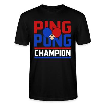 Ping-Pong - T-shirt bio CRAFTER Stanley Stella Unisexe - noir - Devant - Alina (178cm) & Michal (187cm)