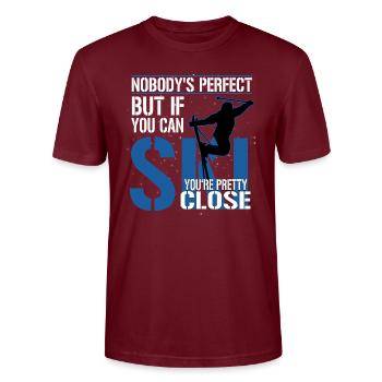 ski - Stanley/Stella CRAFTER Unisex Organic T-Shirt - burgundy - Front - Alina (178cm) & Michal (187cm)