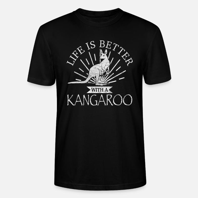Kangaroo - Stanley/Stella Unisex Bio-T-Shirt CRAFTER - Schwarz
