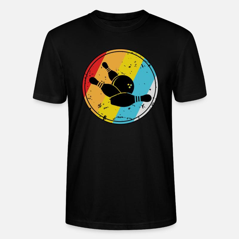 Retro Bowling Bowlingkugel - Stanley/Stella Unisex Bio-T-Shirt CRAFTER - Schwarz