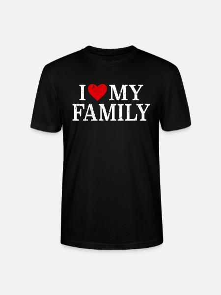 J'aime ma famille - T-shirt bio CRAFTER Stanley Stella Unisexe - noir