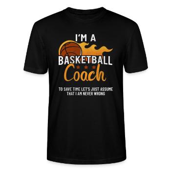 Basket-ball entraîneur coach basket-ball - T-shirt bio CRAFTER Stanley Stella Unisexe - noir - Devant - Alina (178cm) & Michal (187cm)