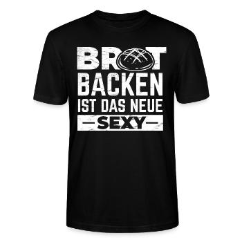 Bäcker | Brot Backen Hobby Bäckerin Küche Geschenk - Stanley/Stella Unisex Bio-T-Shirt CRAFTER - Schwarz - Vorne - Alina (178cm) & Michal (187cm)