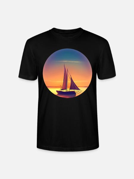 Segelboot Sunset Design - Stanley/Stella Unisex Bio-T-Shirt CRAFTER - Schwarz