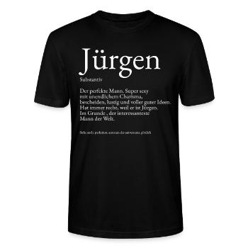 Jürgen Wörterbuch Erklärung Vorname Jürgen - Stanley/Stella Unisex Bio-T-Shirt CRAFTER - Schwarz - Vorne - Alina (178cm) & Michal (187cm)