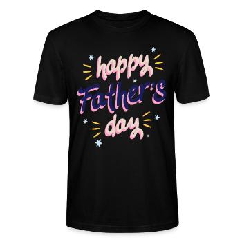 Félicitations papa - T-shirt bio CRAFTER Stanley Stella Unisexe - noir - Devant - Alina (178cm) & Michal (187cm)