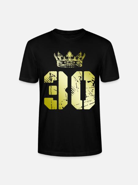 30 Zahl Krone - Stanley/Stella Unisex Bio-T-Shirt CRAFTER - Schwarz