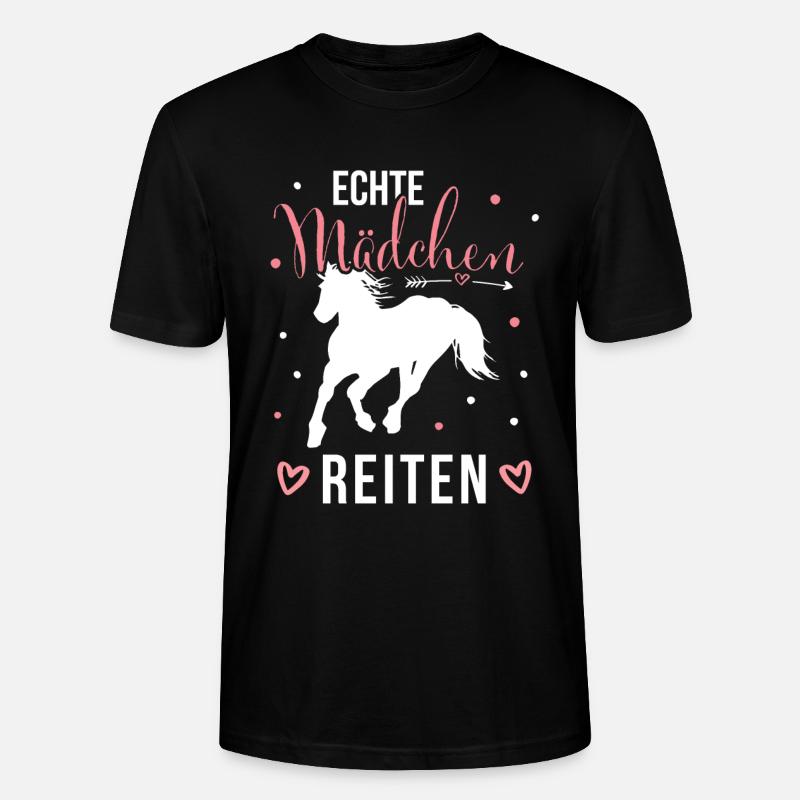 Echte Mädchen Reiten Pferde Mädchen - Stanley/Stella Unisex Bio-T-Shirt CRAFTER - Schwarz