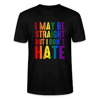 Ich mag hetero sein, aber ich hasse LGBT Pride Ally nicht - Stanley/Stella Unisex Bio-T-Shirt CRAFTER - Schwarz - Vorne - Alina (178cm) & Michal (187cm)