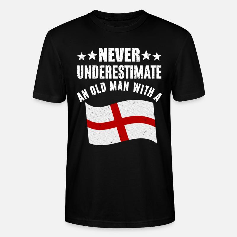 Alter Mann Mit Englischer Flagge - Stanley/Stella Unisex Bio-T-Shirt CRAFTER - Schwarz