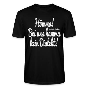 Hömma, bei uns hamwa kein Dialekt! - Stanley/Stella Unisex Bio-T-Shirt CRAFTER - Schwarz - Vorne - Alina (178cm) & Michal (187cm)