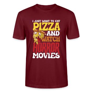 Pizza Food & Horreur - T-shirt bio CRAFTER Stanley Stella Unisexe - bordeaux - Devant - Alina (178cm) & Michal (187cm)