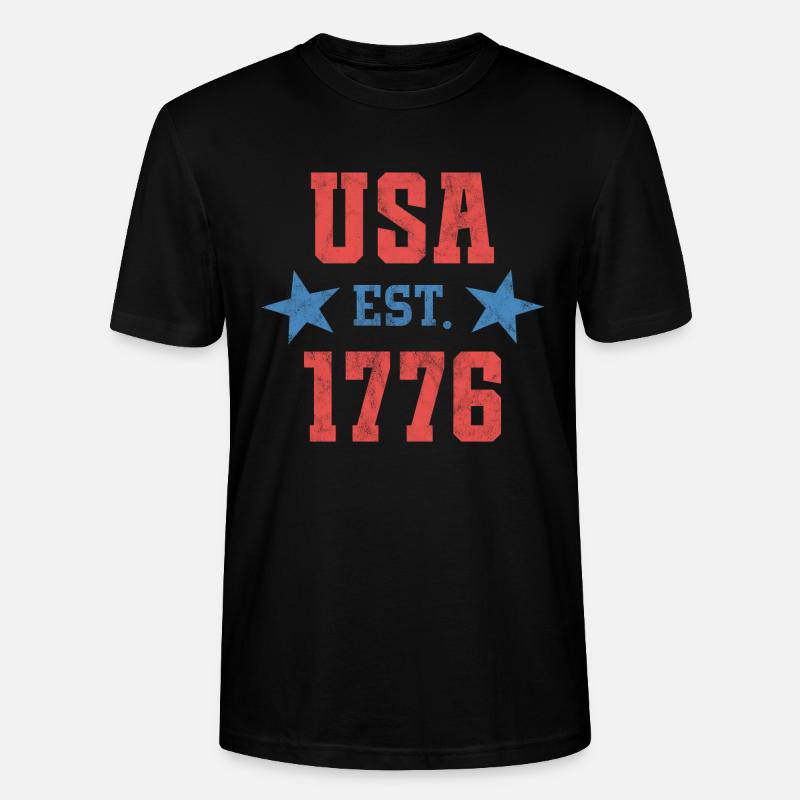 États-Unis Est 1776 - T-shirt bio CRAFTER Stanley Stella Unisexe - noir