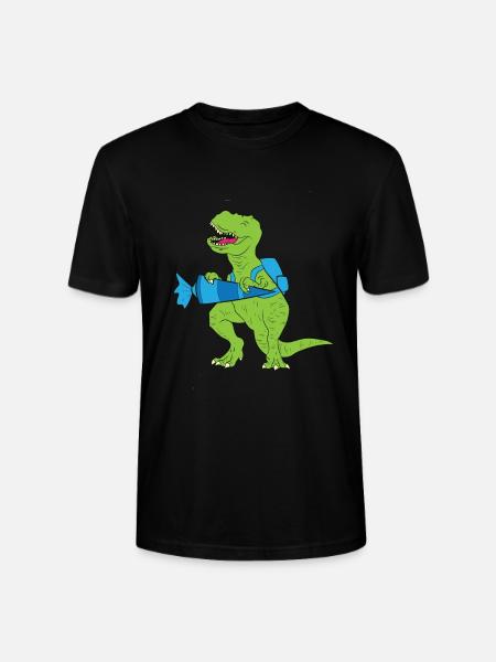 T-Rex dinosaure Dino Scolarisation - T-shirt bio CRAFTER Stanley Stella Unisexe - noir