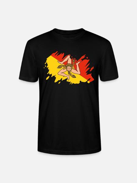 Sicilien flag Italien Palermo Trinacria Italia - Stanley Stella CRAFTER unisex økologisk-T-shirt - sort