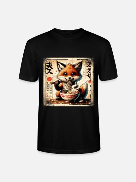 Ramen Fox - Stanley/Stella CRAFTER Unisex Organic T-Shirt - black