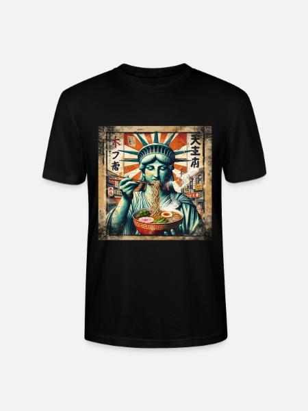 Freiheitsstatue Ramen - Stanley/Stella Unisex Bio-T-Shirt CRAFTER - Schwarz
