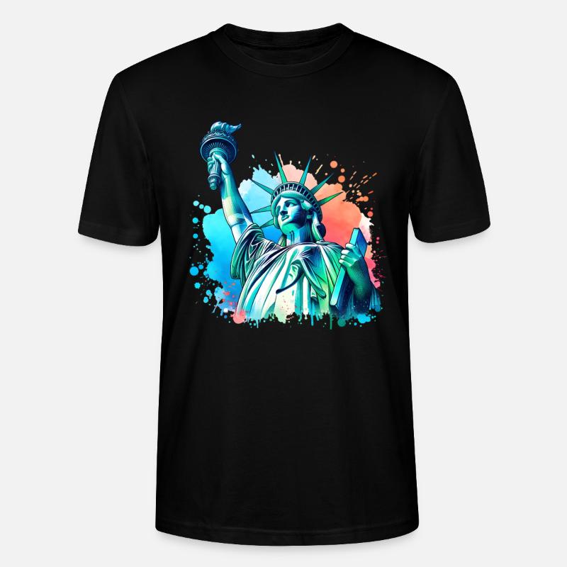 Freiheitsstatue - Stanley/Stella Unisex Bio-T-Shirt CRAFTER - Schwarz