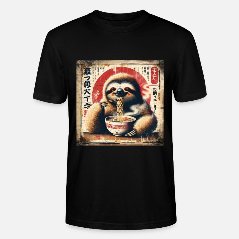 Ramen paresseux Grunge style d’affiche - T-shirt bio CRAFTER Stanley Stella Unisexe - noir