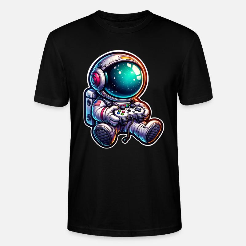 Astronaut Gaming - Stanley/Stella CRAFTER Unisex Organic T-Shirt - black