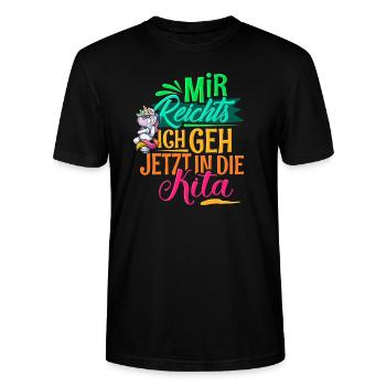 Kita Kindergarten - Stanley/Stella Unisex Bio-T-Shirt CRAFTER - Schwarz - Vorne - Alina (178cm) & Michal (187cm)