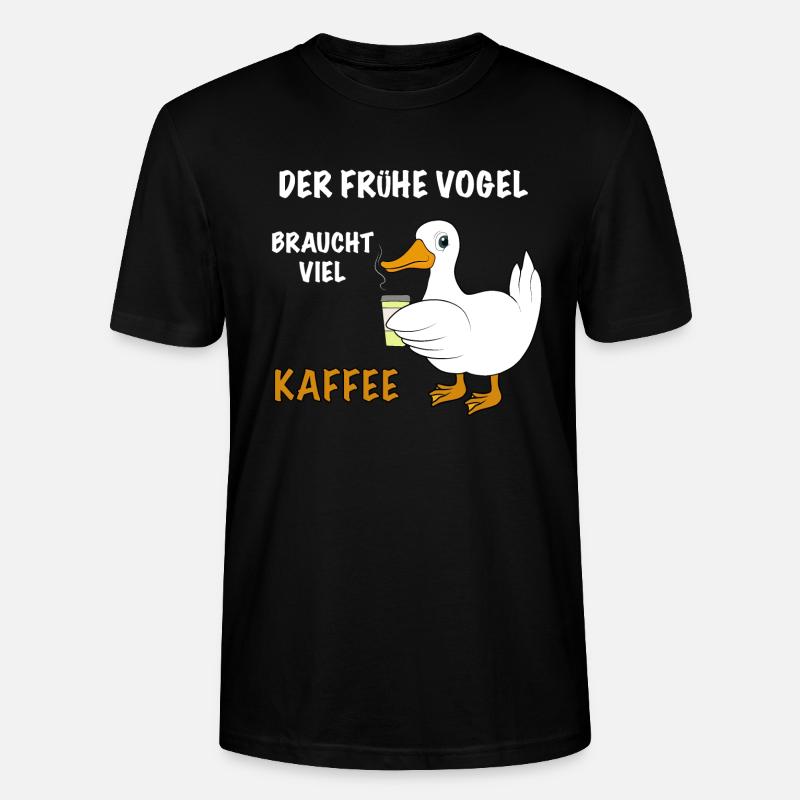 Ente Kaffee Spruch - Stanley/Stella Unisex Bio-T-Shirt CRAFTER - Schwarz