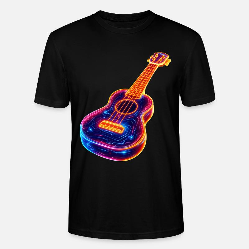Ukulele Synthwave - Stanley/Stella CRAFTER Unisex Organic T-Shirt - black