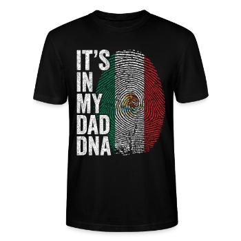 Mexikanische Flagge Mexikanischer Papa Fußabdruck - Stanley/Stella Unisex Bio-T-Shirt CRAFTER - Schwarz - Vorne - Alina (178cm) & Michal (187cm)