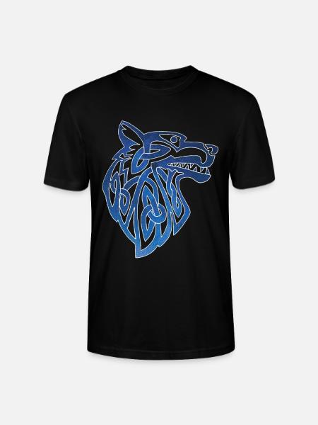 Viking wolf and starry sky - Stanley/Stella CRAFTER Unisex Organic T-Shirt - black