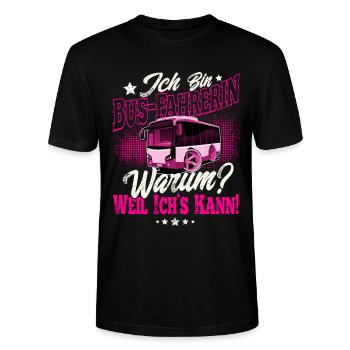 Busfahrerin - Stanley/Stella Unisex Bio-T-Shirt CRAFTER - Schwarz - Vorne - Alina (178cm) & Michal (187cm)