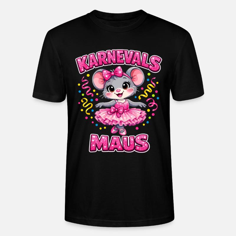 Karnevalsmaus Karneval Konfetti Geschenk - Stanley/Stella Unisex Bio-T-Shirt CRAFTER - Schwarz
