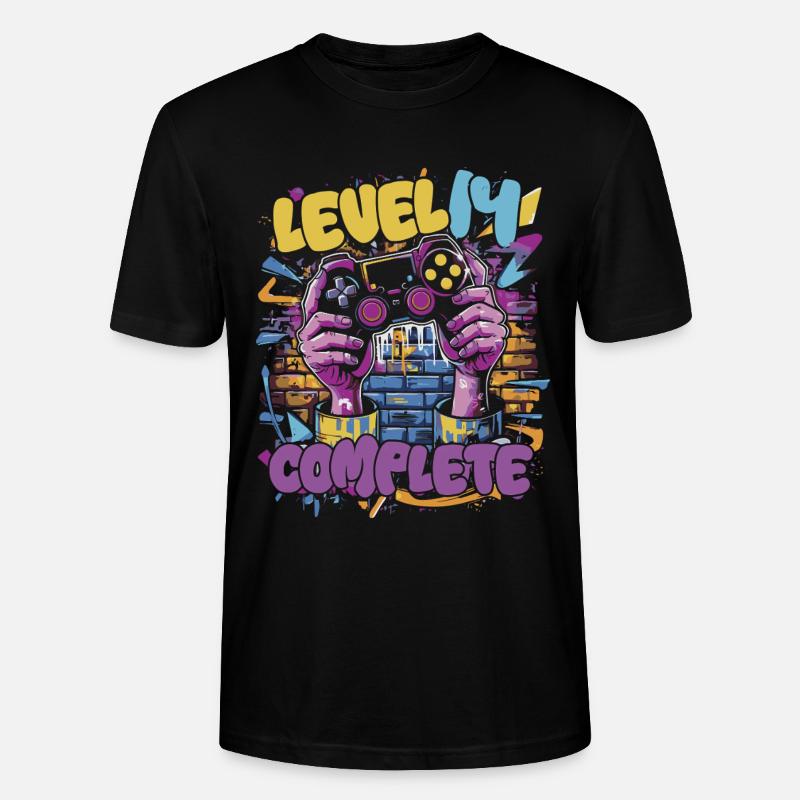 Level 14 Complete Gaming Graffiti - Stanley/Stella Unisex Bio-T-Shirt CRAFTER - Schwarz