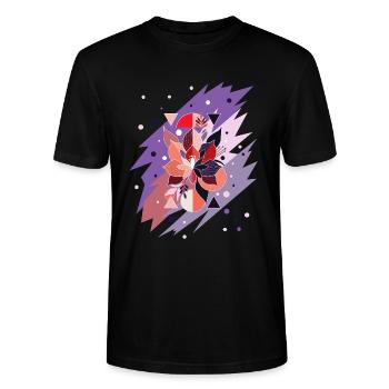 Abstract bouquet in purple - Stanley/Stella CRAFTER Unisex Organic T-Shirt - black - Front - Alina (178cm) & Michal (187cm)