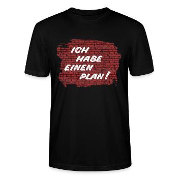 Kult - Ich habe einen Plan! - DDR TV - Stanley/Stella Unisex Bio-T-Shirt CRAFTER - Schwarz - Vorne - Alina (178cm) & Michal (187cm)
