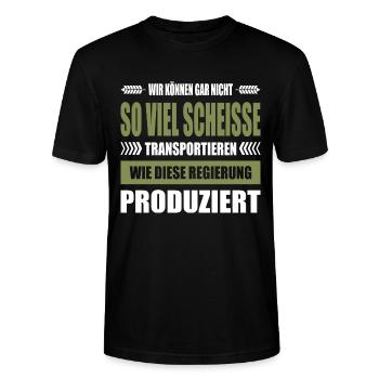 Bauerndemo Banner Bauernprotest Plakat Landwirt - Stanley/Stella Unisex Bio-T-Shirt CRAFTER - Schwarz - Vorne - Alina (178cm) & Michal (187cm)