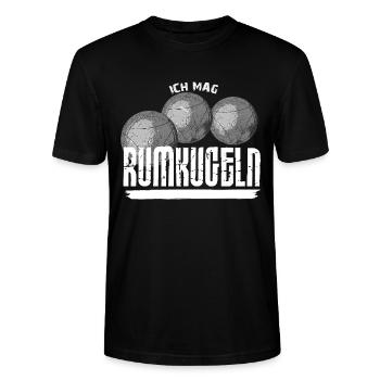 Boule...ich mag RUMKUGELN - Stanley/Stella Unisex Bio-T-Shirt CRAFTER - Schwarz - Vorne - Alina (178cm) & Michal (187cm)
