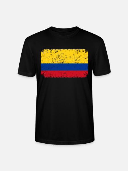 Colombia Flag Vintage Colombian Flag - Stanley/Stella CRAFTER Unisex Organic T-Shirt - black